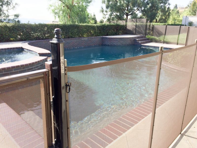 Mesh Pool Fence in Use